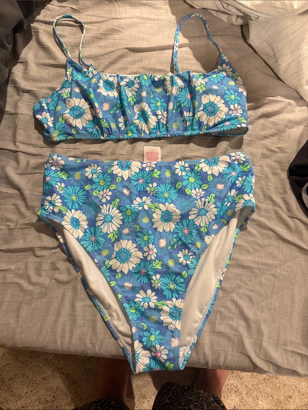 No Boundaries Blue Floral Two-Piece Girls' Swim Set